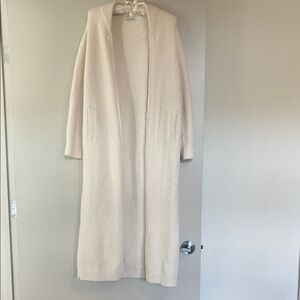 Barefoot Dreams Cream Long Hooded Cozy Robe